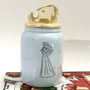 Rae Dunn ONCE UPON A DREAM Sleeping Beauty Disney Canister with Crown Topper NEW